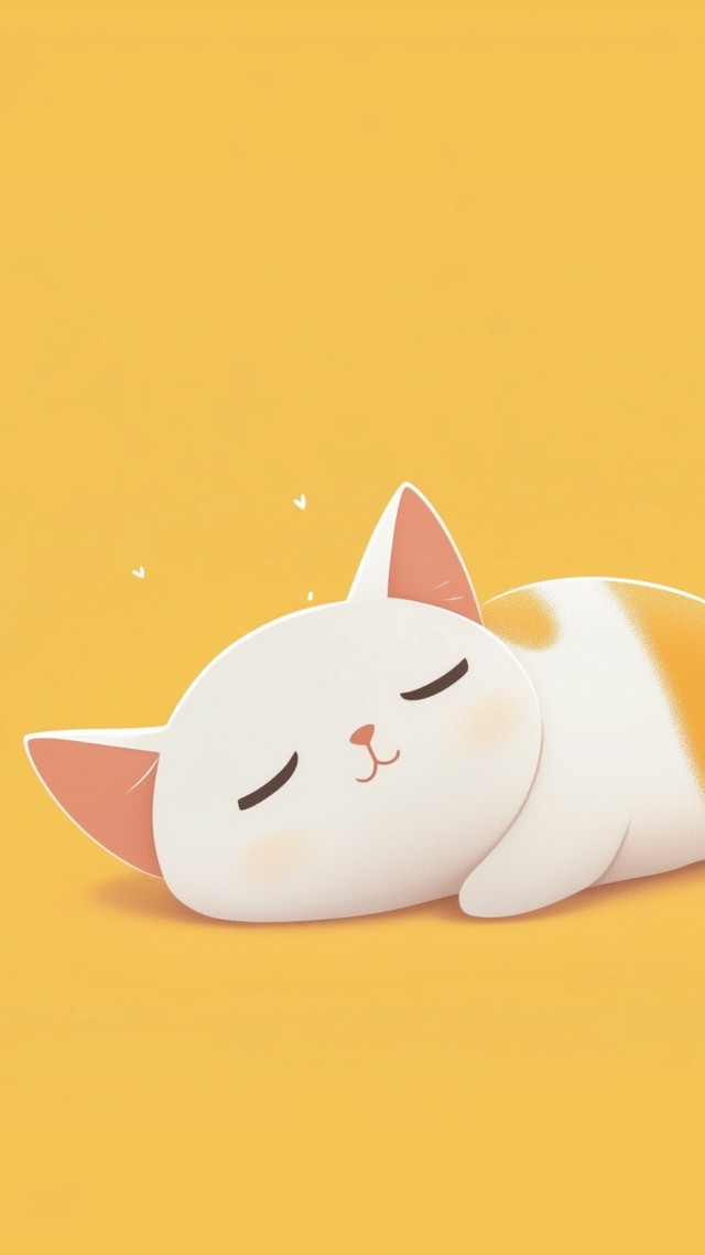 kitten wallpaper, minimalist, solid color background, background for mobile wallpaper (vertical)