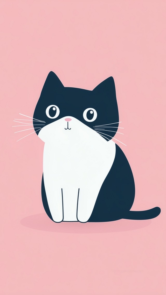 kitten wallpaper, minimalist, sweet, background for mobile wallpaper (vertical)