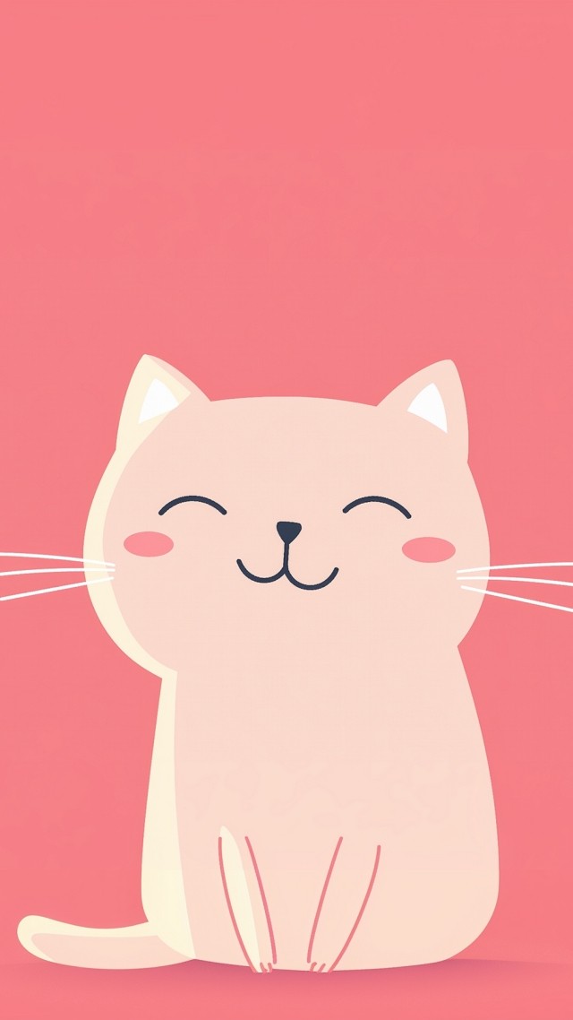 kitten wallpaper, minimalist, simple background, background for mobile wallpaper (vertical)