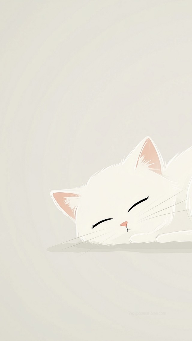 kitten wallpaper, minimalist, solid color background, background for mobile wallpaper (vertical)