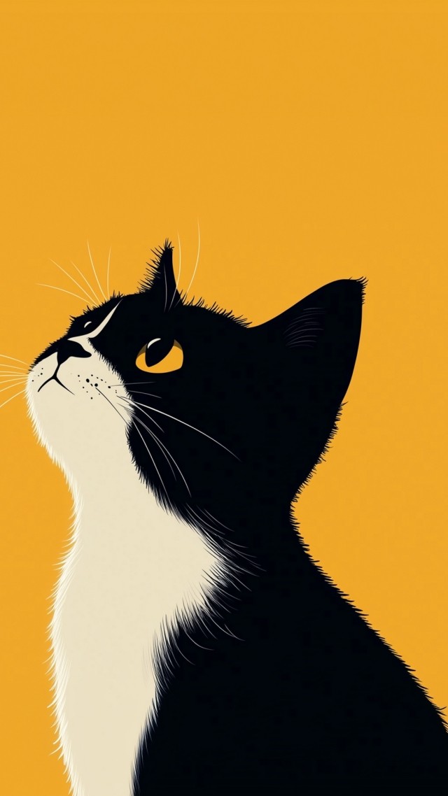 kitten wallpaper, cute, solid color background, background for mobile wallpaper (vertical)