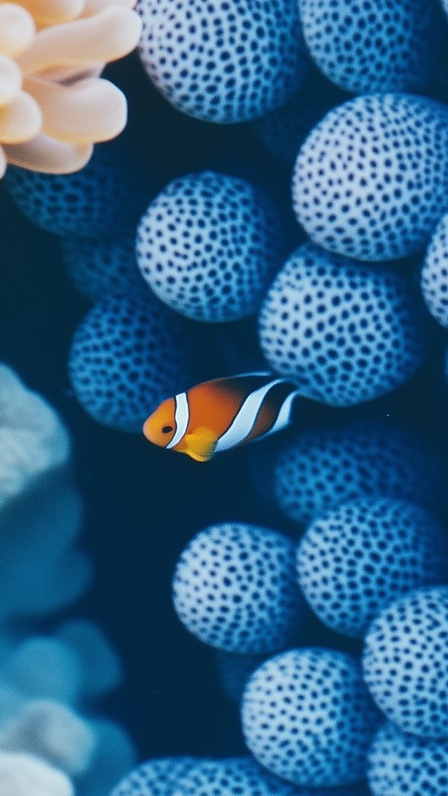 tropical fish wallpaper, reef life, ocean habitat, background for mobile wallpaper (vertical)