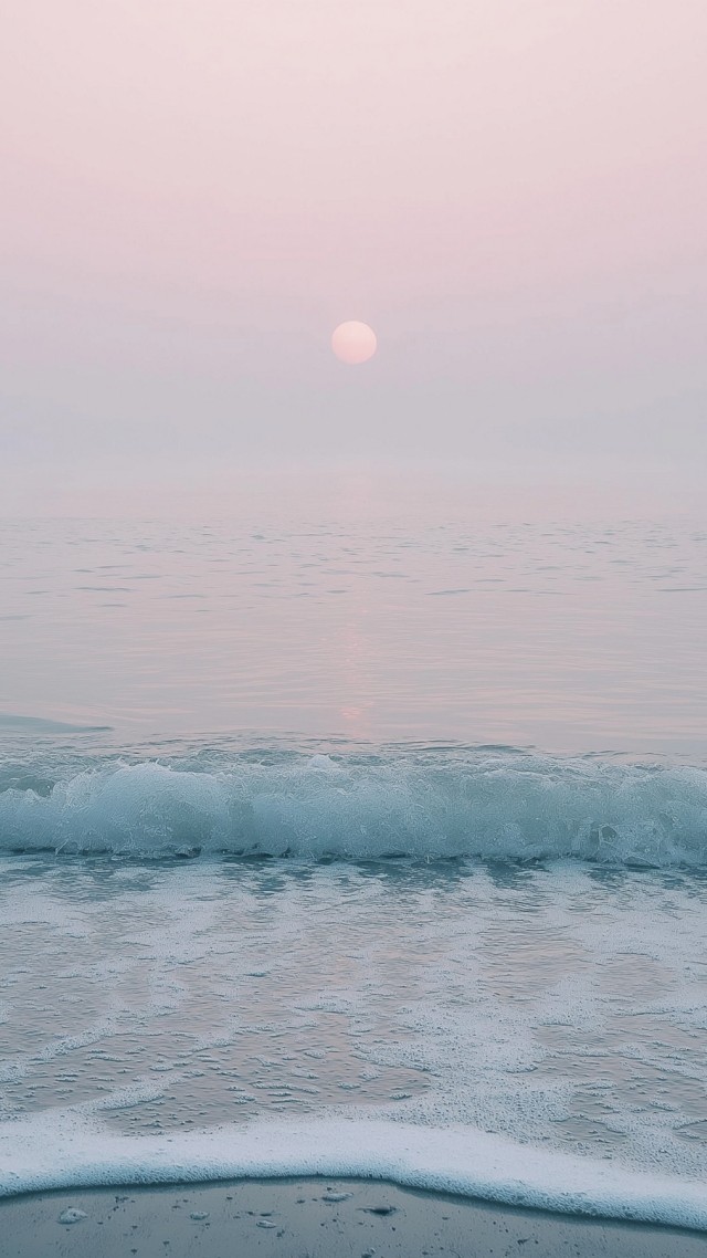 4k beach wallpaper, tranquil waves, gentle surf, background for mobile wallpaper (vertical)