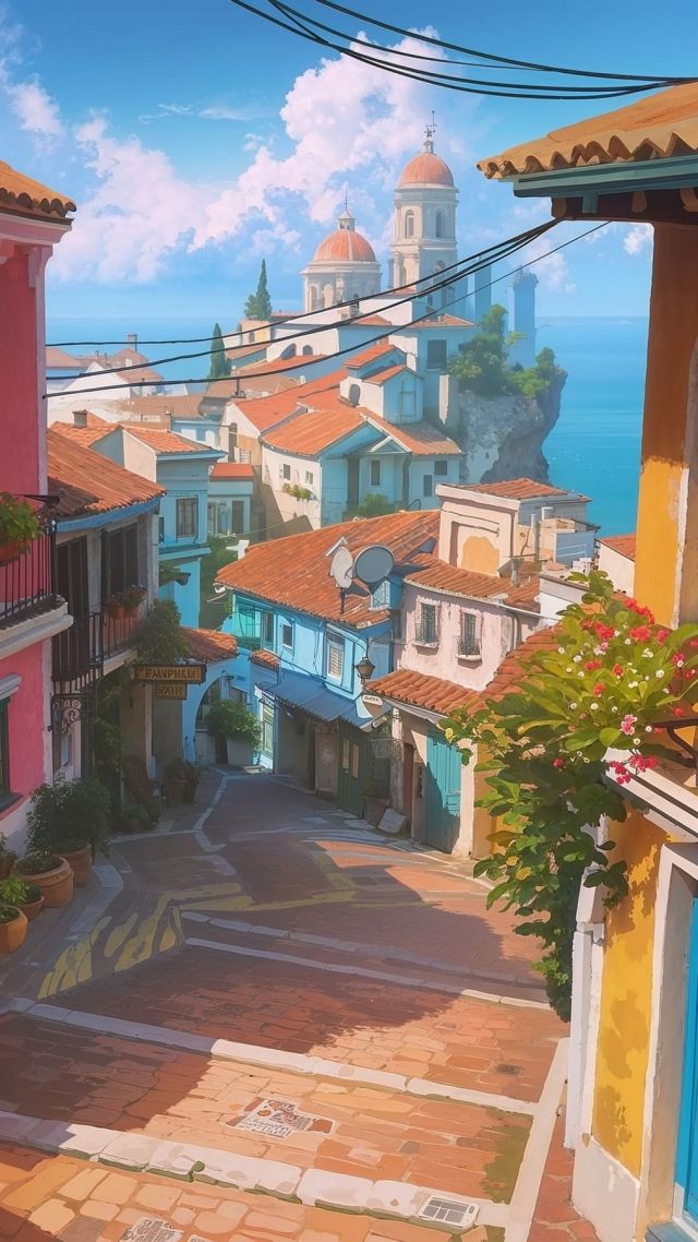 coastal wallpaper, seaside, peaceful, background for mobile wallpaper (vertical)