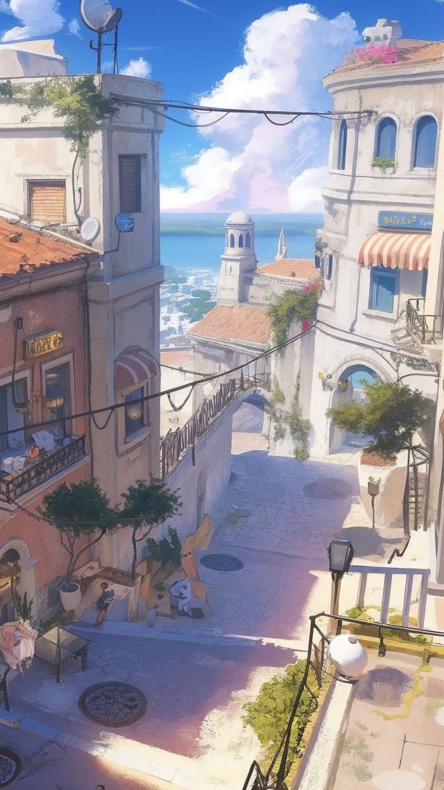 coastal wallpaper, tranquil, calm, background for mobile wallpaper (vertical)