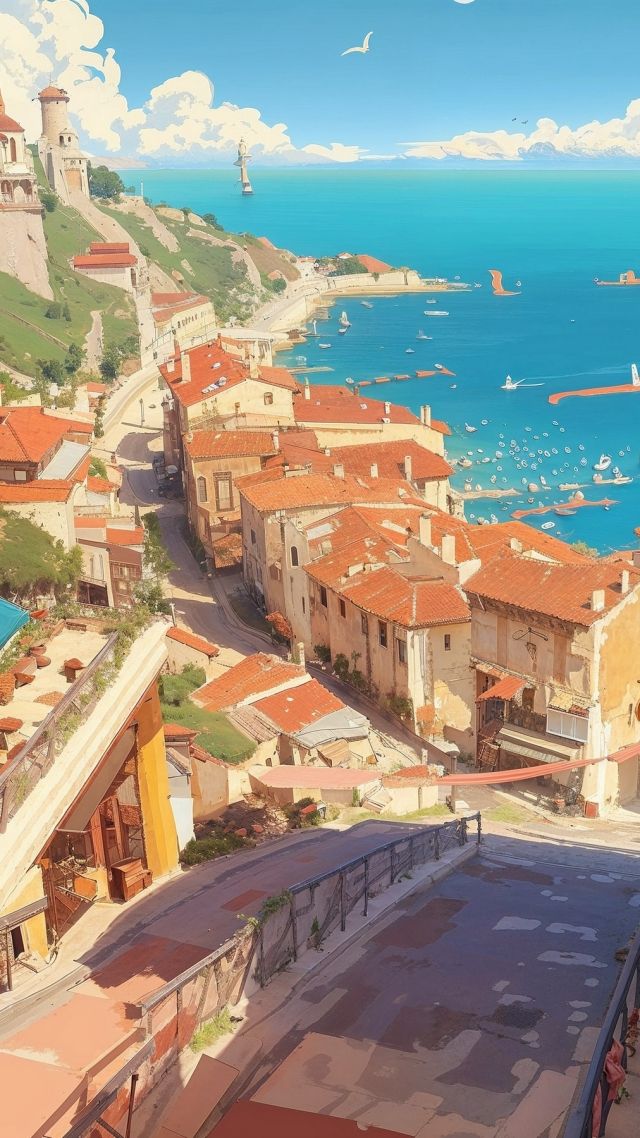 coastal wallpaper, seaside, calming, background for mobile wallpaper (vertical)