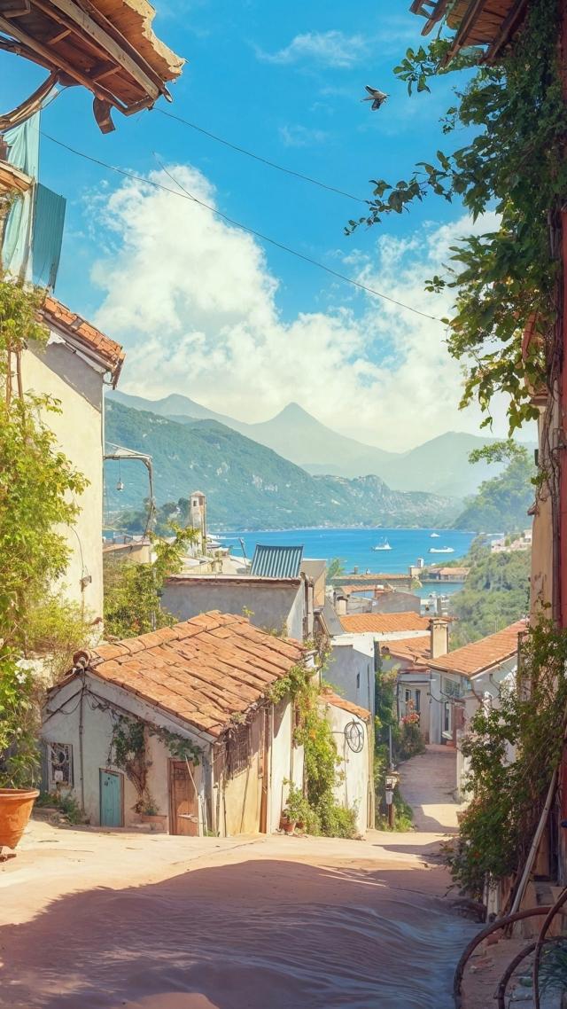 coastal wallpaper, seaside, calming, background for mobile wallpaper (vertical)