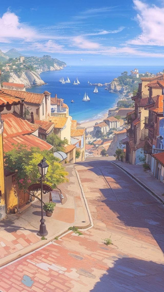 coastal wallpaper, seaside, calming, background for mobile wallpaper (vertical)