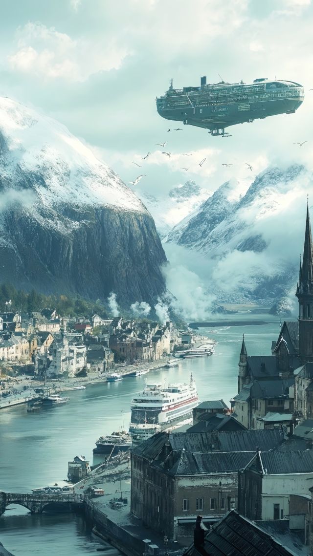 steampunk wallpaper, engine, vintage, background for mobile wallpaper (vertical)