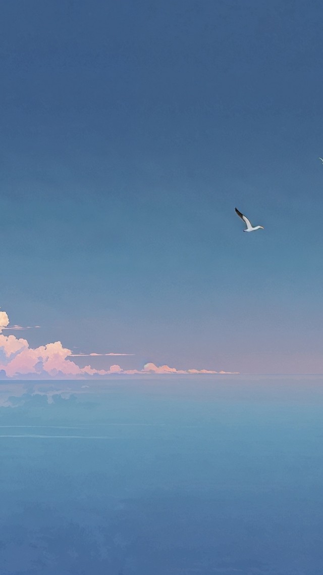 anime sky wallpaper, pastel blue, soft hues, background for mobile wallpaper (vertical)