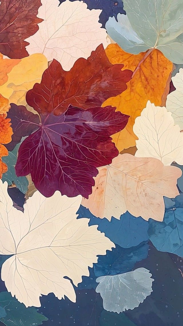 fall art wallpaper, painting, warm colors, background for mobile wallpaper (vertical)