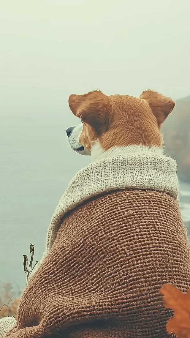 dogs thanksgiving wallpaper, cute puppies, autumn vibes, background for mobile wallpaper (vertical)