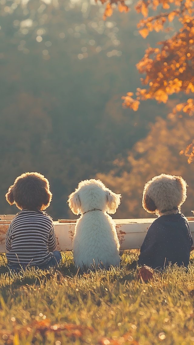 dogs thanksgiving wallpaper, autumn vibes, cozy homes, background for mobile wallpaper (vertical)