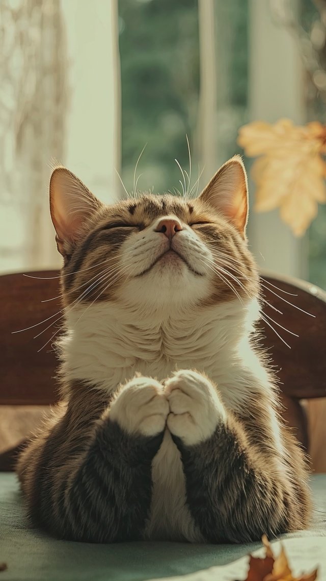 cats thanksgiving wallpaper, meal, holiday spirit, background for mobile wallpaper (vertical)