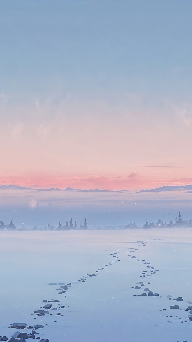 snow wallpaper, tree, evergreen, background for mobile wallpaper (vertical)