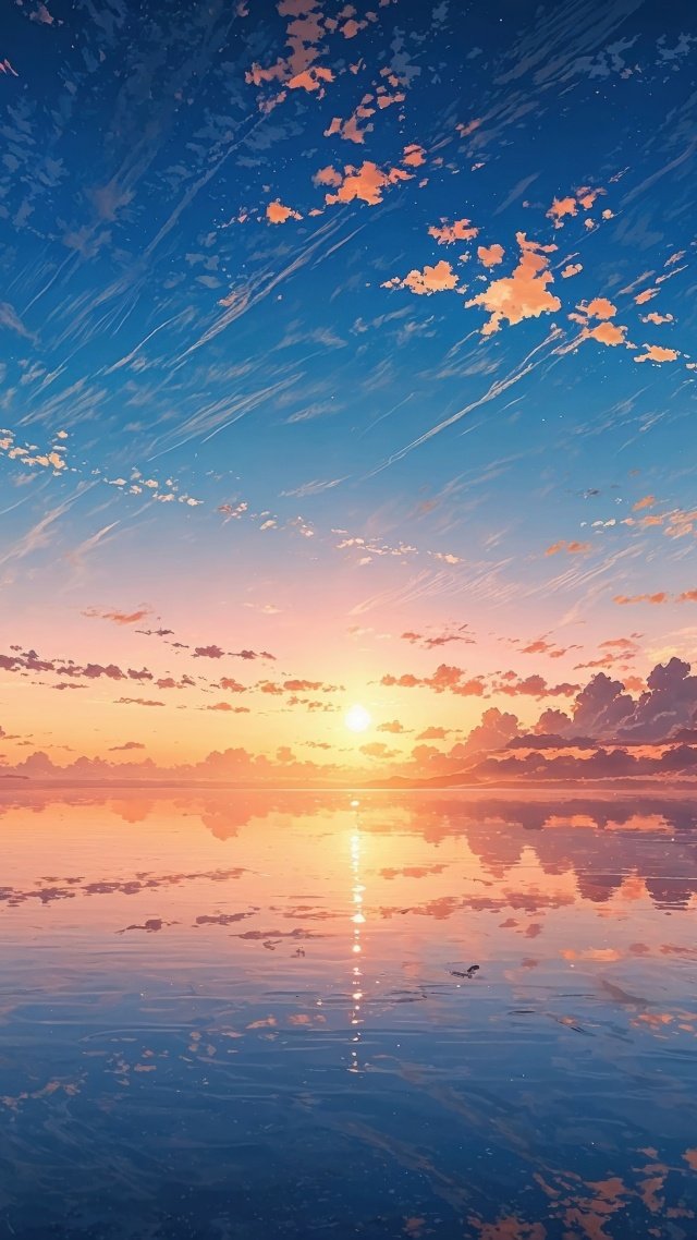 sunset wallpaper wallpaper, dramatic sky, colorful sky, background for mobile wallpaper (vertical)