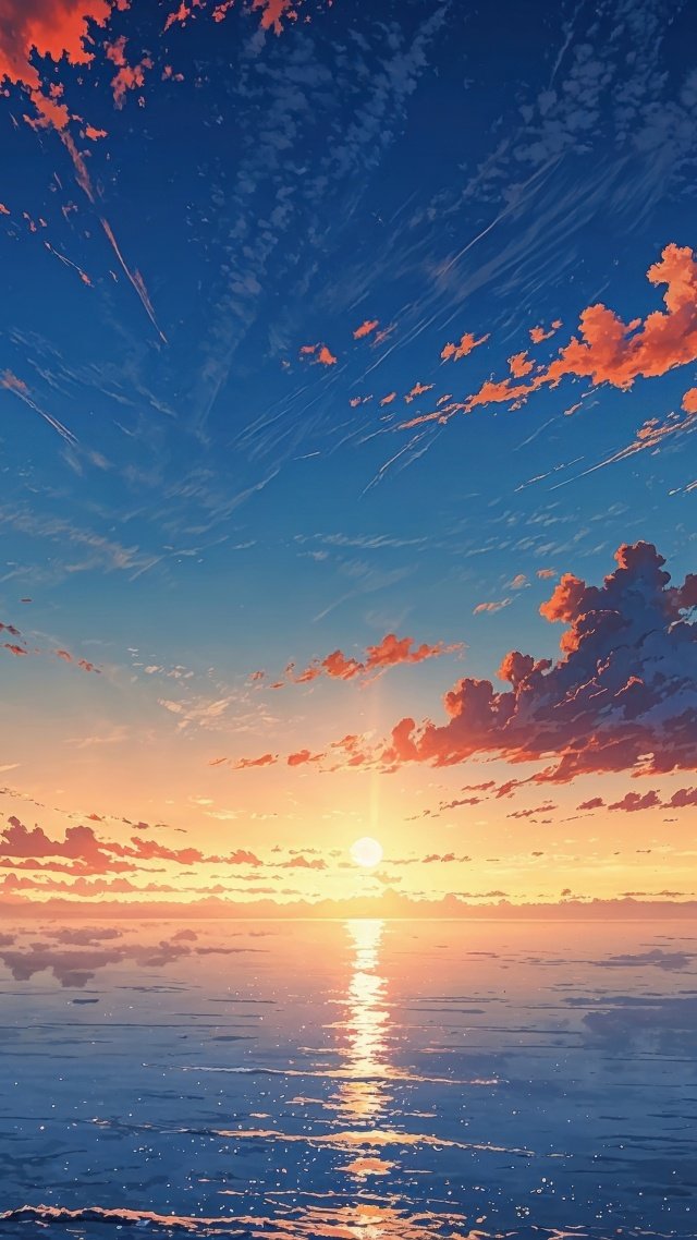 tropical sunset wallpaper, colorful sunset, dramatic sky, background for mobile wallpaper (vertical)
