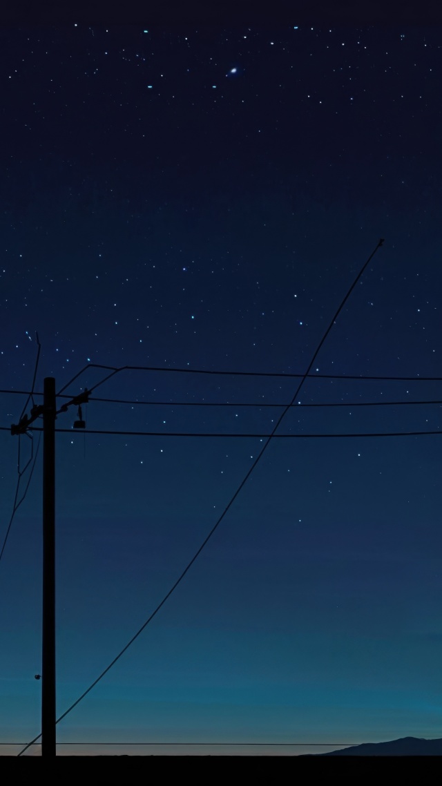 power line wallpaper, stars at night, constellations, background for mobile wallpaper (vertical)