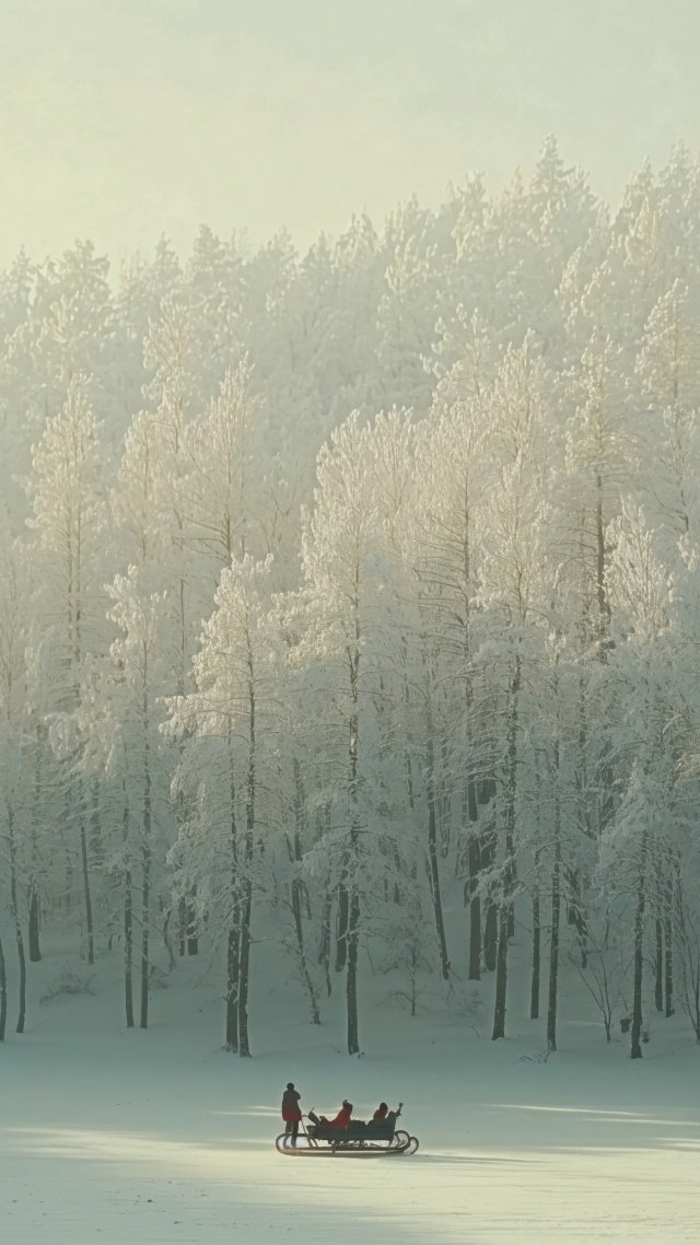 christmas reindeers wallpaper, snowy, snowflakes, background for mobile wallpaper (vertical)