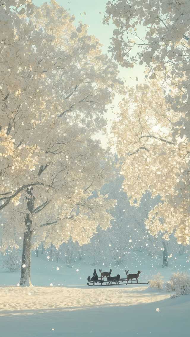 christmas magic wallpaper, holiday cheer, winter nights, background for mobile wallpaper (vertical)