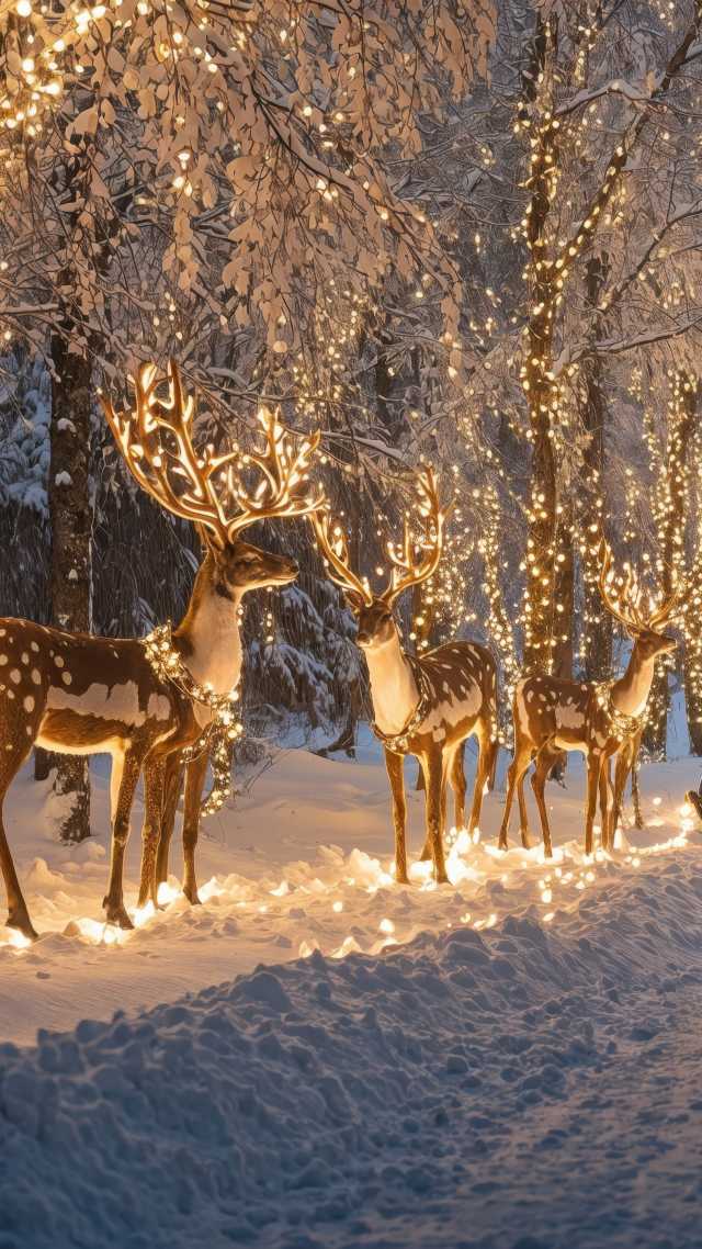 winter wonderland decorations wallpaper, sleigh rides, cozy cabins, background for mobile wallpaper (vertical)