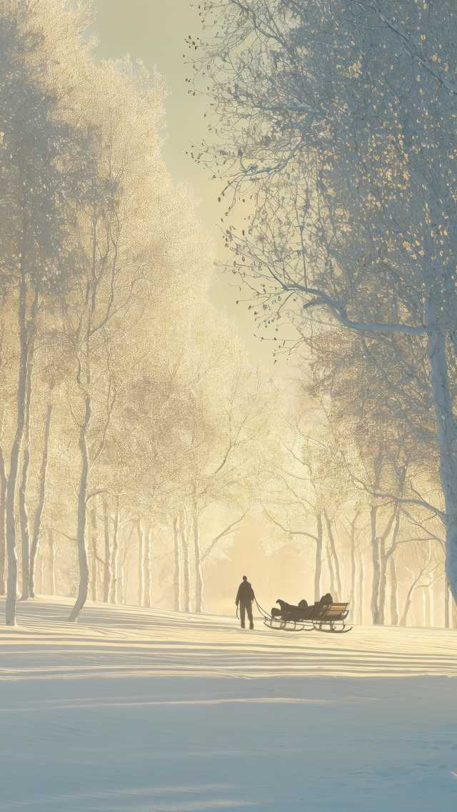 christmas magic wallpaper, festive decor, winter scenes, background for mobile wallpaper (vertical)