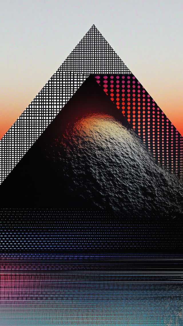 retro vibe wallpaper, pyramid, space exploration, background for mobile wallpaper (vertical)
