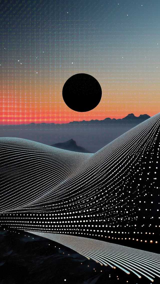 colorful spectrum wallpaper, outer space, retro futurism, background for mobile wallpaper (vertical)