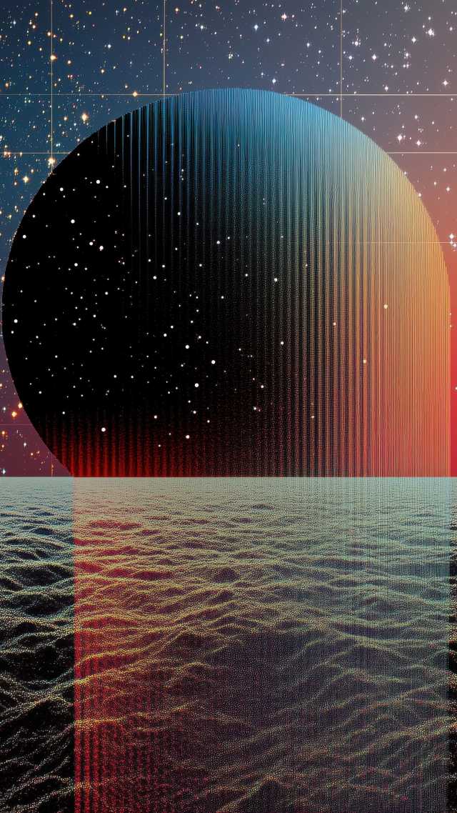 retrowave wallpaper, retro futurism, neon colors, background for mobile wallpaper (vertical)