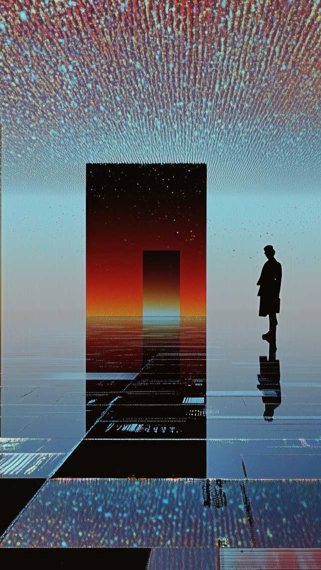 retrowave wallpaper, 80s nostalgia, vaporwave, background for mobile wallpaper (vertical)