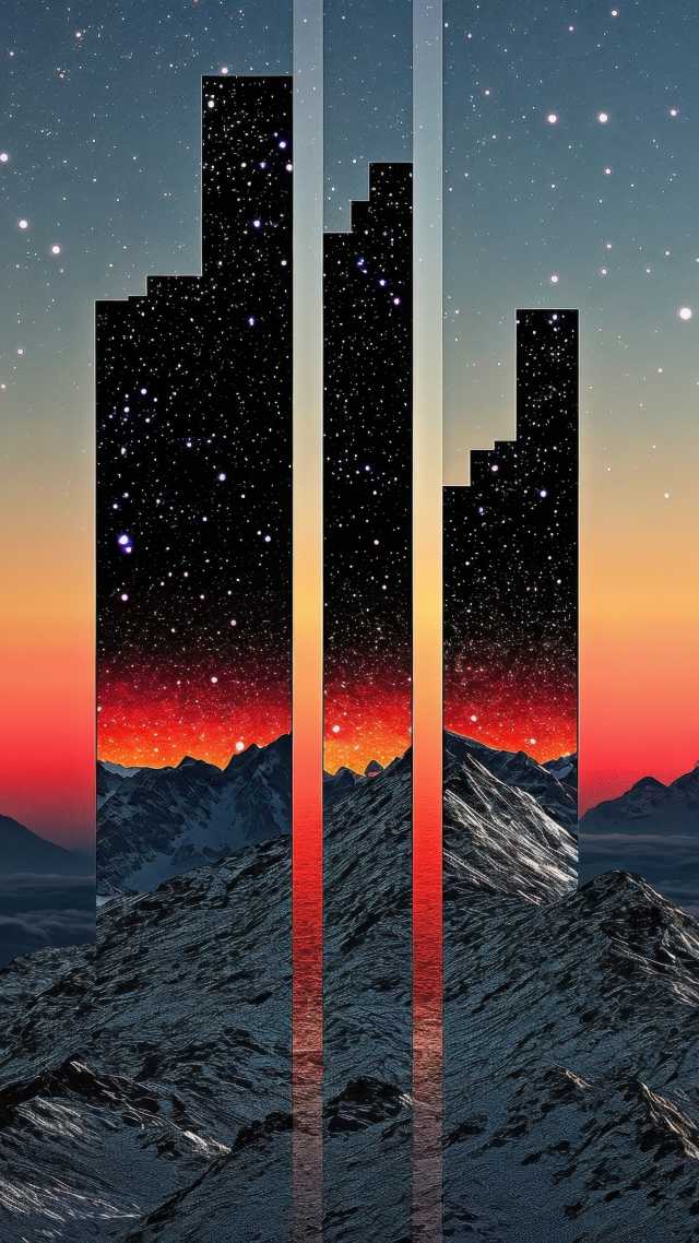 retrowave wallpaper, 80s aesthetic, neon lights, background for mobile wallpaper (vertical)