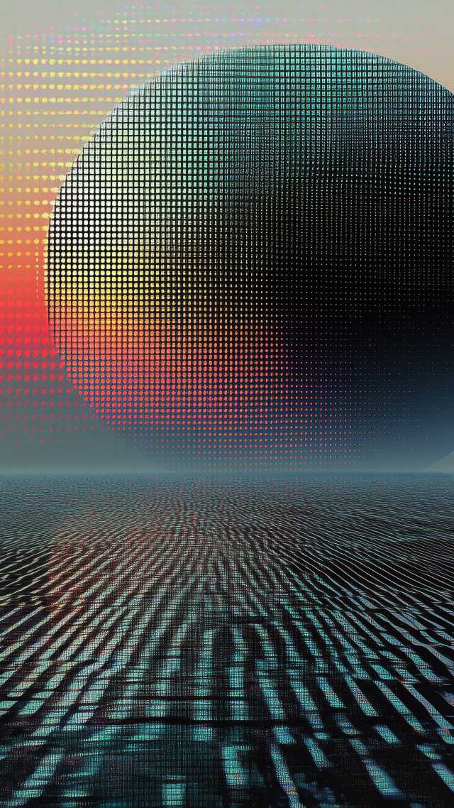 retrowave wallpaper, geometric designs, neon colors, background for mobile wallpaper (vertical)