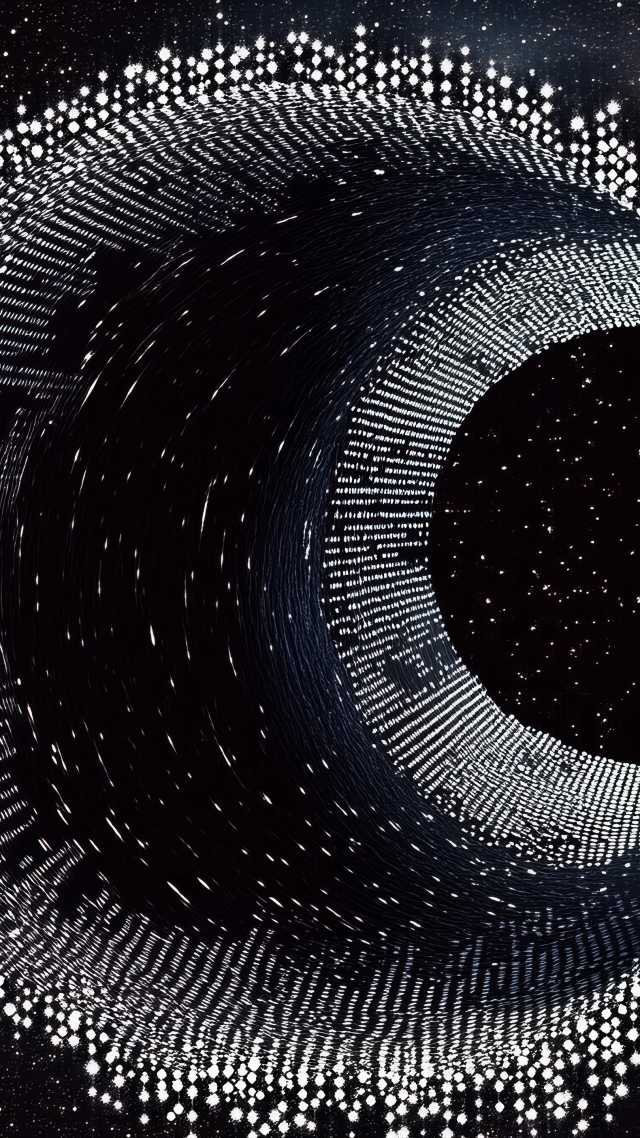 space-time wallpaper, wormhole, celestial bodies, background for mobile wallpaper (vertical)