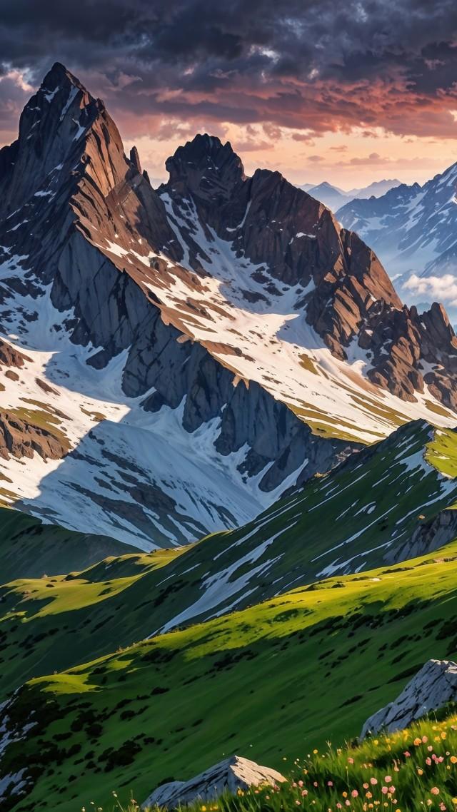 swiss alps wallpaper, weather, hiking trails, background for mobile wallpaper (vertical)