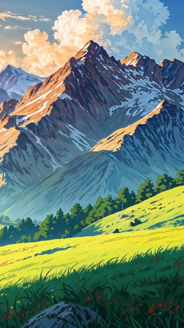 swiss alps wallpaper, weather, hiking trails, background for mobile wallpaper (vertical)