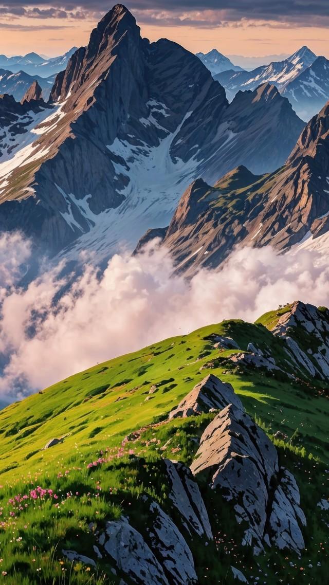 swiss alps wallpaper, weather, alpine weather, background for mobile wallpaper (vertical)