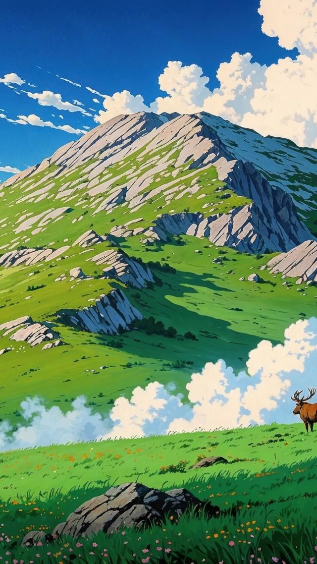 beautiful weather wallpaper, rolling hills, sunny days, background for mobile wallpaper (vertical)