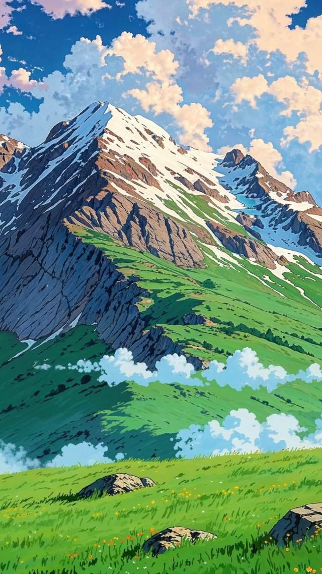 green hills wallpaper, rolling meadows, sunny meadows, background for mobile wallpaper (vertical)