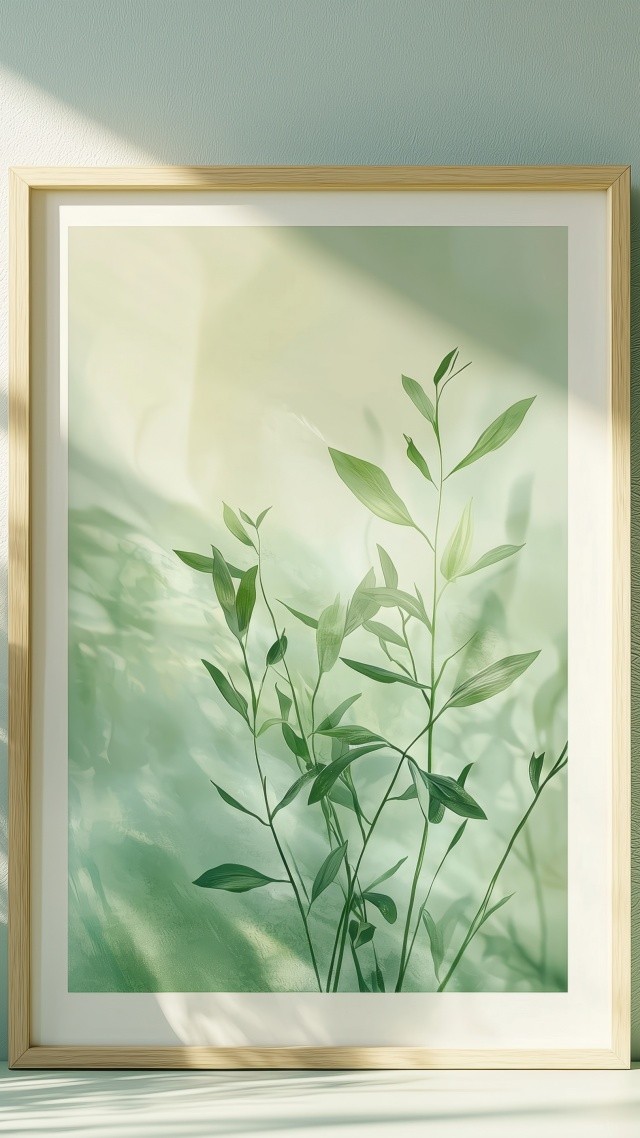 biophilic interior design wallpaper, organic aesthetics, indoor gardens, background for mobile wallpaper (vertical)