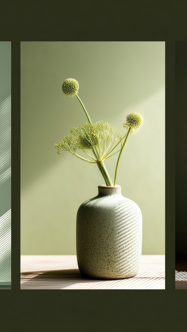 biophilic design wallpaper, plant art, botanical prints, background for mobile wallpaper (vertical)