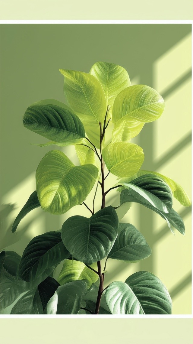 plant art wallpaper, organic abstract, botanical illustrations, background for mobile wallpaper (vertical)