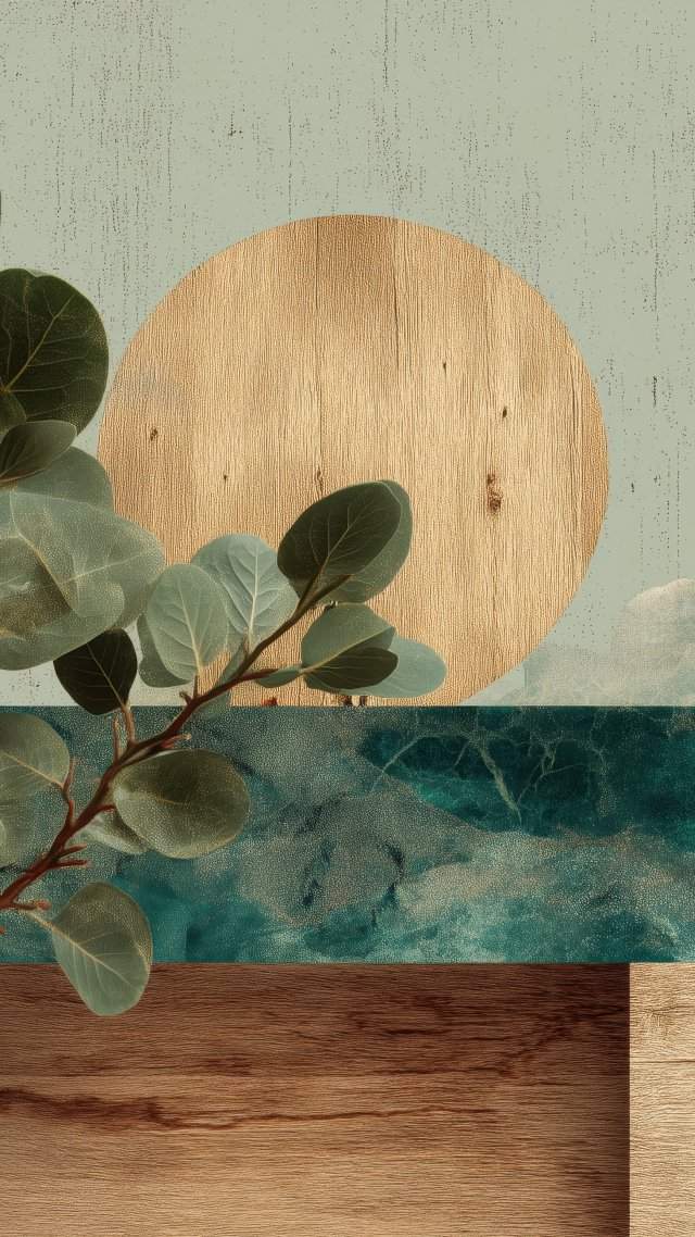 plant art wallpaper, botanical illustration, eco-friendly decor, background for mobile wallpaper (vertical)