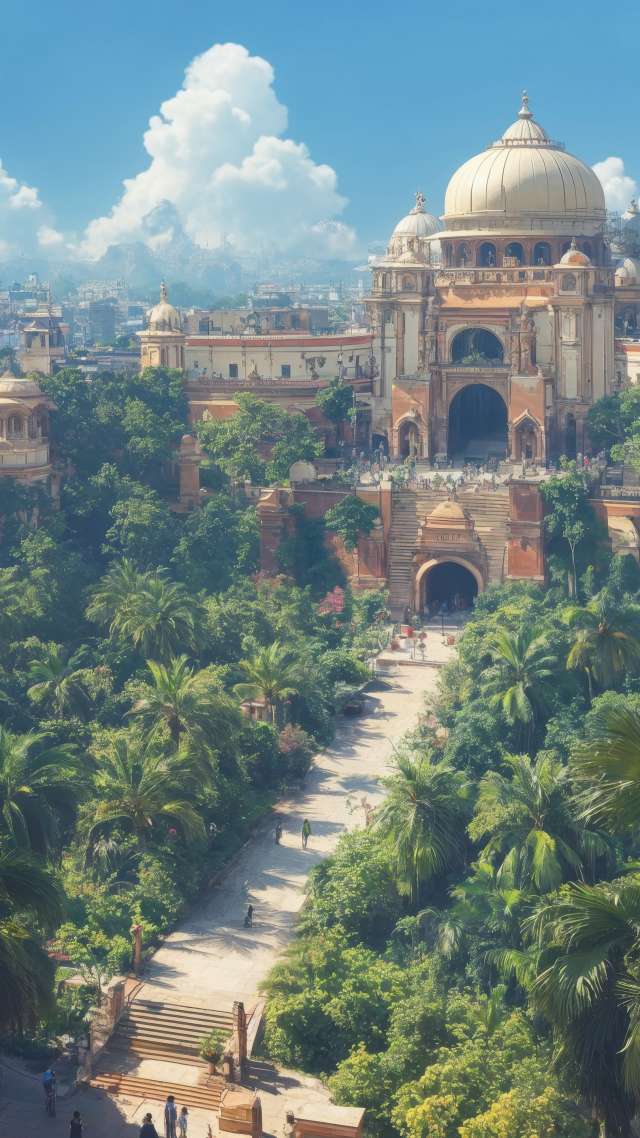 temple architecture wallpaper, ancient forest, sacred spaces, background for mobile wallpaper (vertical)