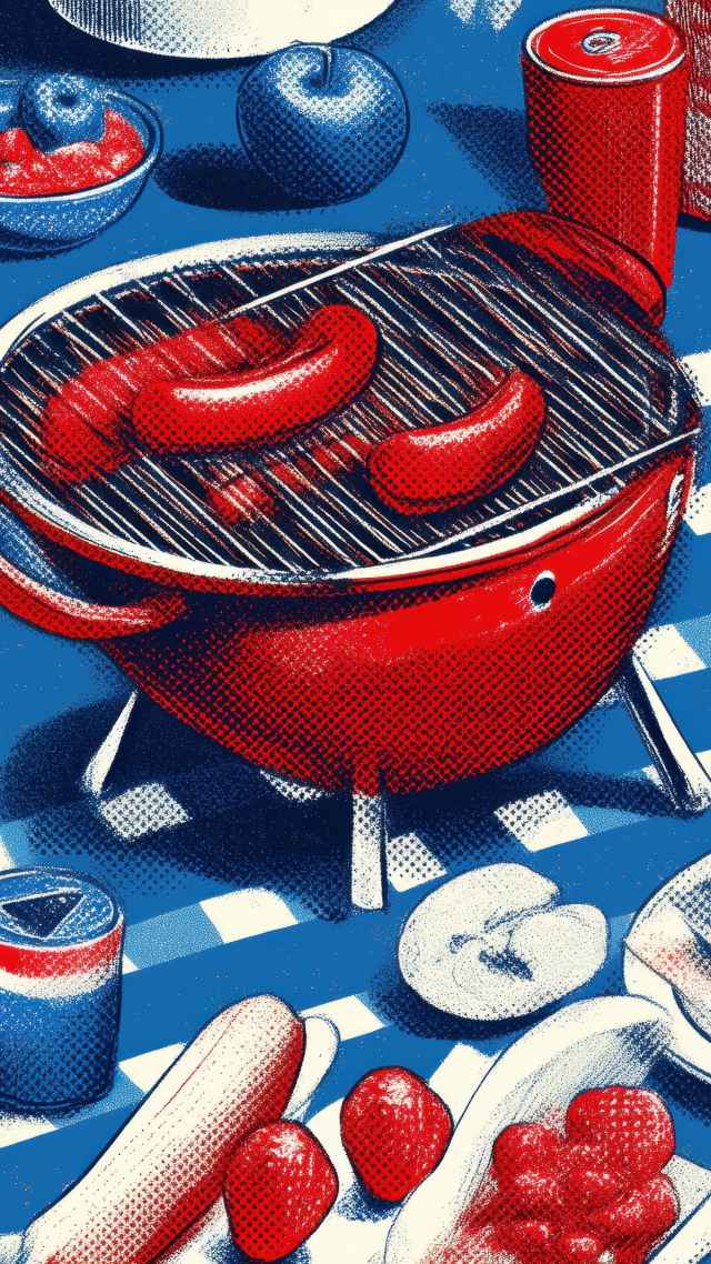 party wallpaper, outdoor barbecue, grilling recipes, background for mobile wallpaper (vertical)