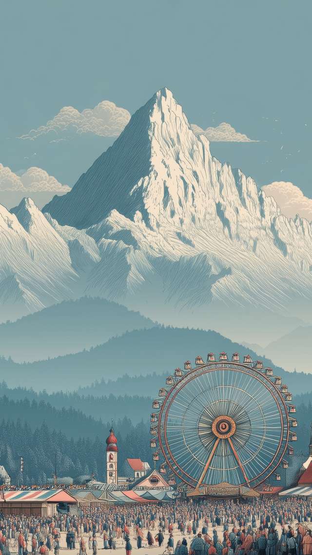 oktoberfest wallpaper, traditional costumes, german festival, background for mobile wallpaper (vertical)