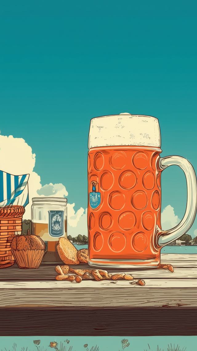 wiesn wallpaper, craft beer, bavarian culture, background for mobile wallpaper (vertical)