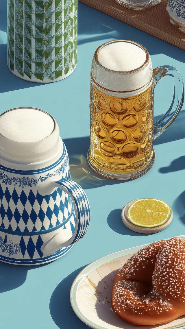 beer stein wallpaper, german festival, craft beer, background for mobile wallpaper (vertical)