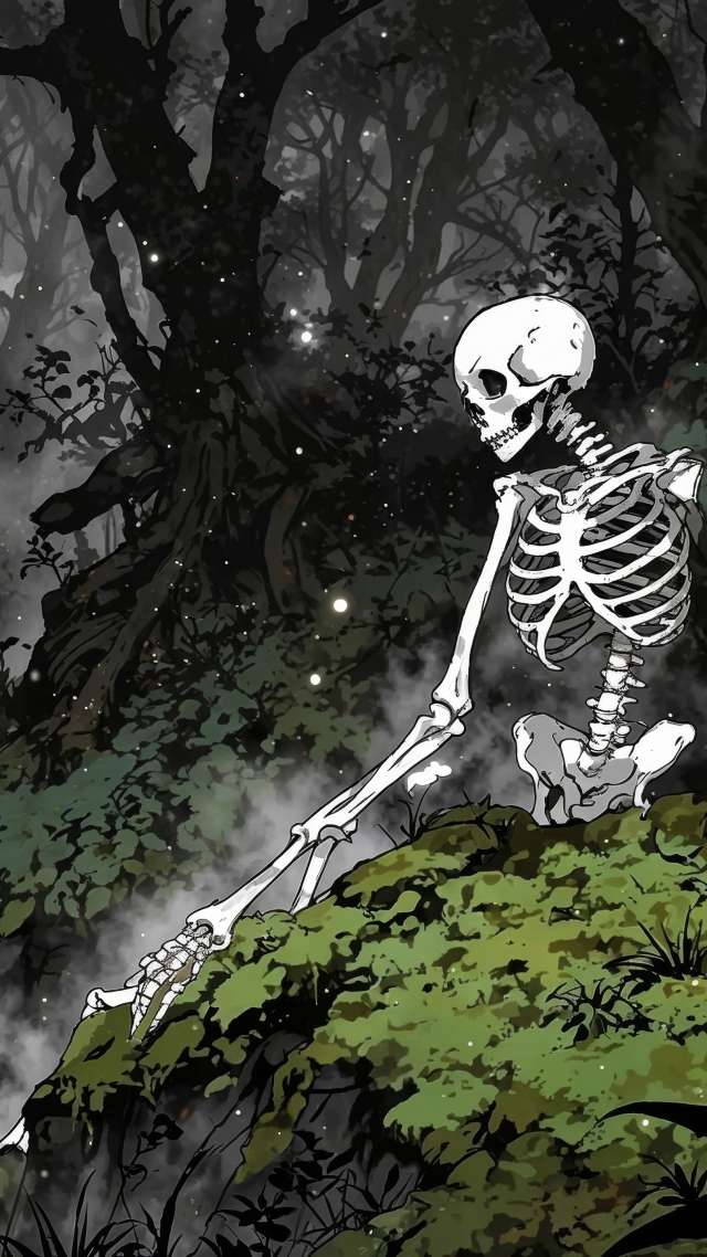 forest floor wallpaper, creepy landscape, dark woods, background for mobile wallpaper (vertical)