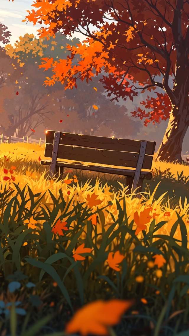 cozy fall wallpaper wallpaper, autumn landscape, autumn scenery, background for mobile wallpaper (vertical)