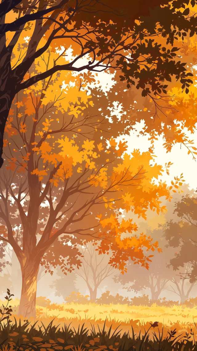 autumn landscapes wallpaper, rural landscapes, picturesque views, background for mobile wallpaper (vertical)